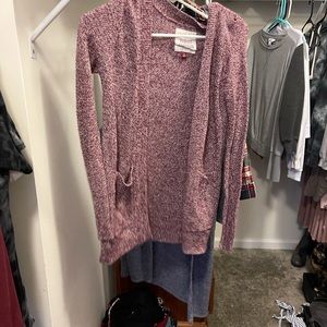 Maroon/white cardigan